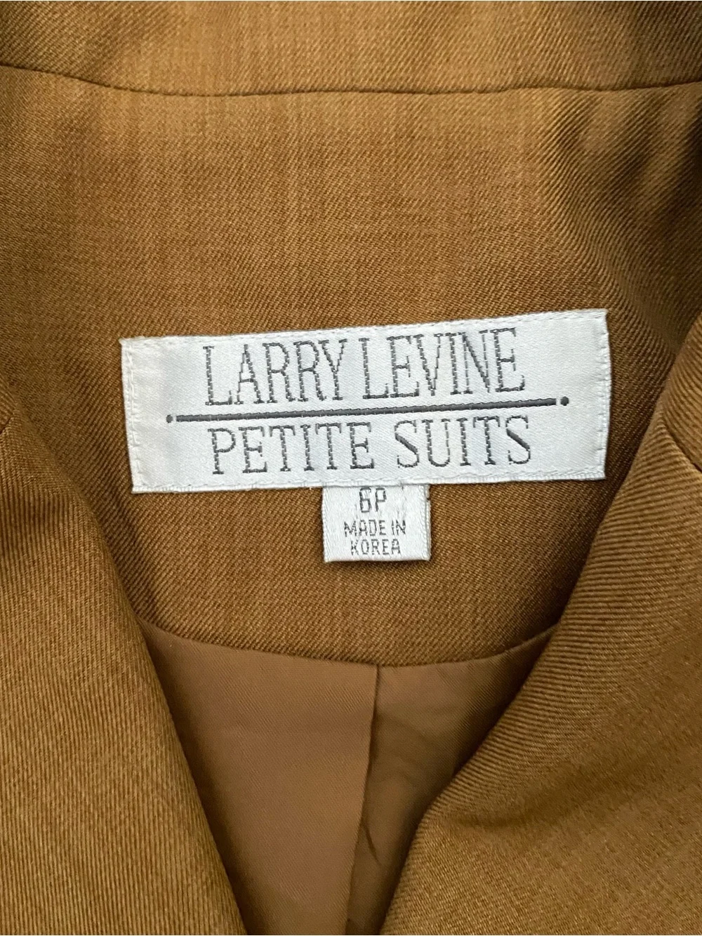 Vintage Larry Levine Tan Short Sleeve Double-Breasted Blazer Size 6 Petite